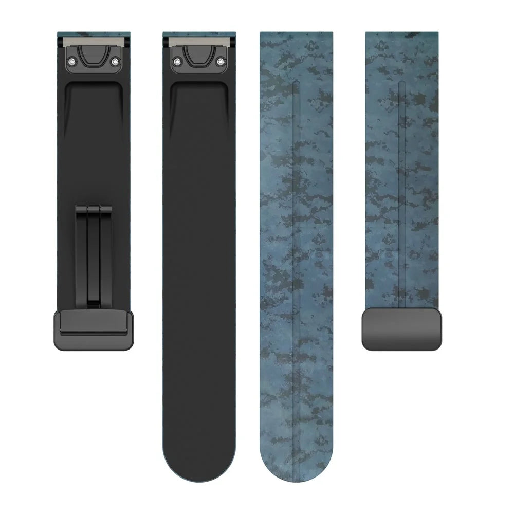 26mm Watch Strap For Garmin Fenix 8 51mm  /  Fenix 7X  /  6X Camouflage Silicone Watchband with Magnetic Black Buckle - Mosaic - 5