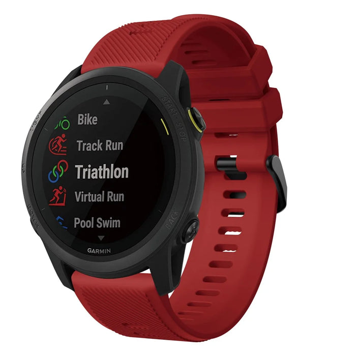 Sport Style Silicone Smart Watch Strap for Garmin Forerunner 745 - Red - 2