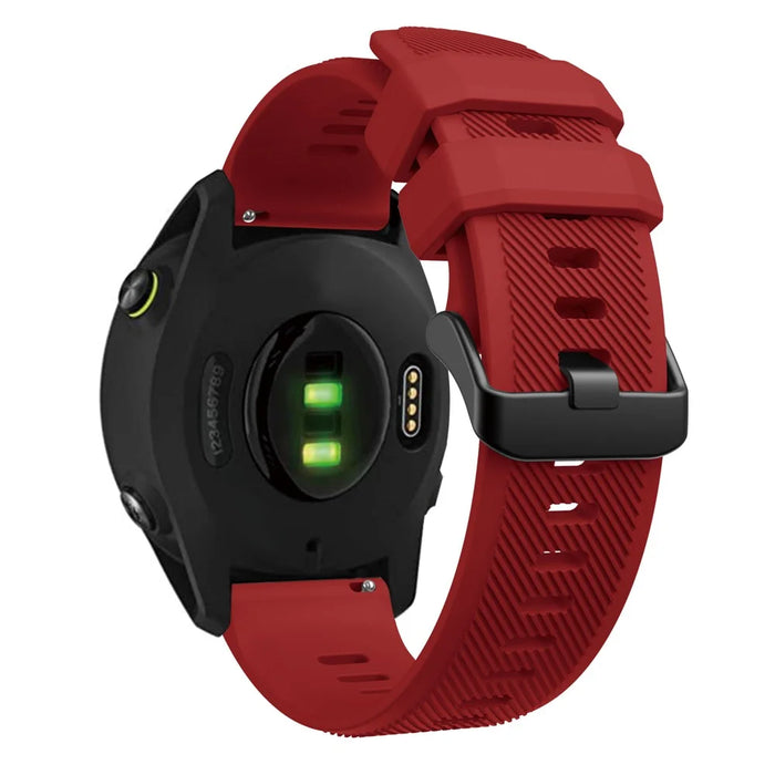 Sport Style Silicone Smart Watch Strap for Garmin Forerunner 745 - Red - 3