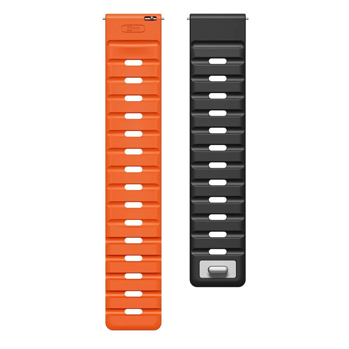 22mm Magnetic Strap for Huawei Watch GT 5 Pro 46mm / GT 5 46mm / GT 4 46mm Silicone Watch Band - Black+Orange - 2
