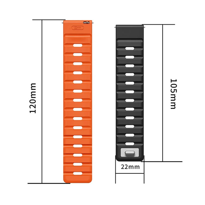 22mm Magnetic Strap for Huawei Watch GT 5 Pro 46mm / GT 5 46mm / GT 4 46mm Silicone Watch Band - Black+Orange - 4
