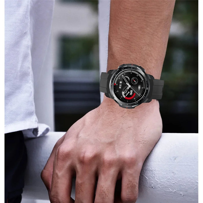 Sport Style Silicone Band Smart Watch Strap for Honor Watch GS Pro - Black - 4