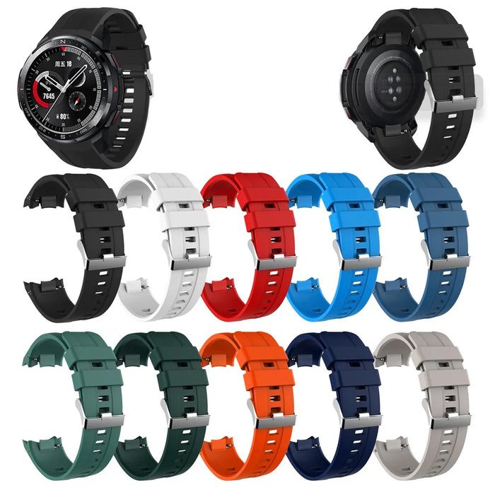 Sport Style Silicone Band Smart Watch Strap for Honor Watch GS Pro - Black - 5