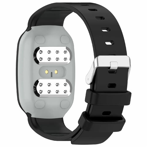 For Emeterm Fashion Replacement Strap Soft Silicone Wristband - Black - 1