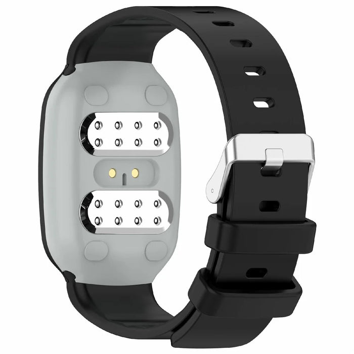 For Emeterm Fashion Replacement Strap Soft Silicone Wristband - Black - 1