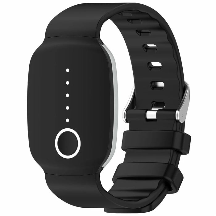 For Emeterm Fashion Replacement Strap Soft Silicone Wristband - Black - 2