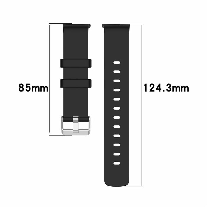 For Emeterm Fashion Replacement Strap Soft Silicone Wristband - Black - 7