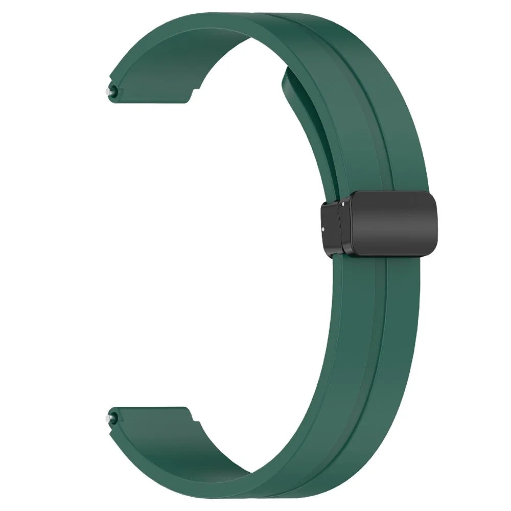 12mm Silicone Watch Band Magnetic Folding Buckle Wrist Strap - Green - 4