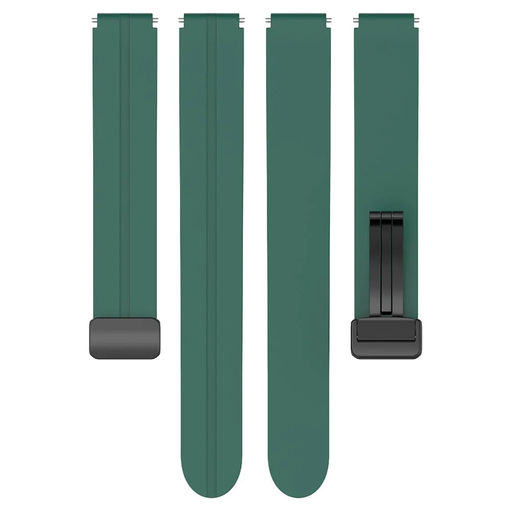 12mm Silicone Watch Band Magnetic Folding Buckle Wrist Strap - Green - 5