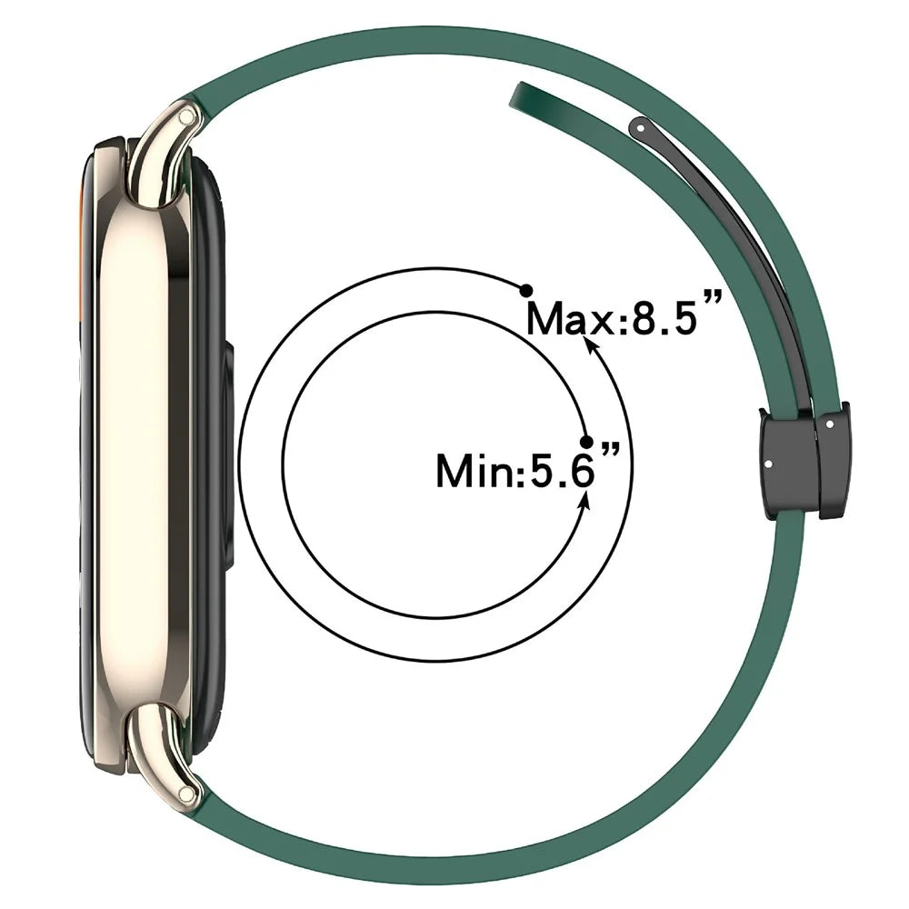 12mm Silicone Watch Band Magnetic Folding Buckle Wrist Strap - Green - 7
