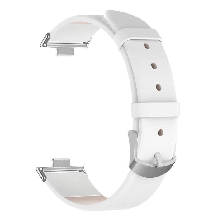 For Huawei Watch Fit 3 Watch Band Adjustable Leather Wrist Strap - White - 6