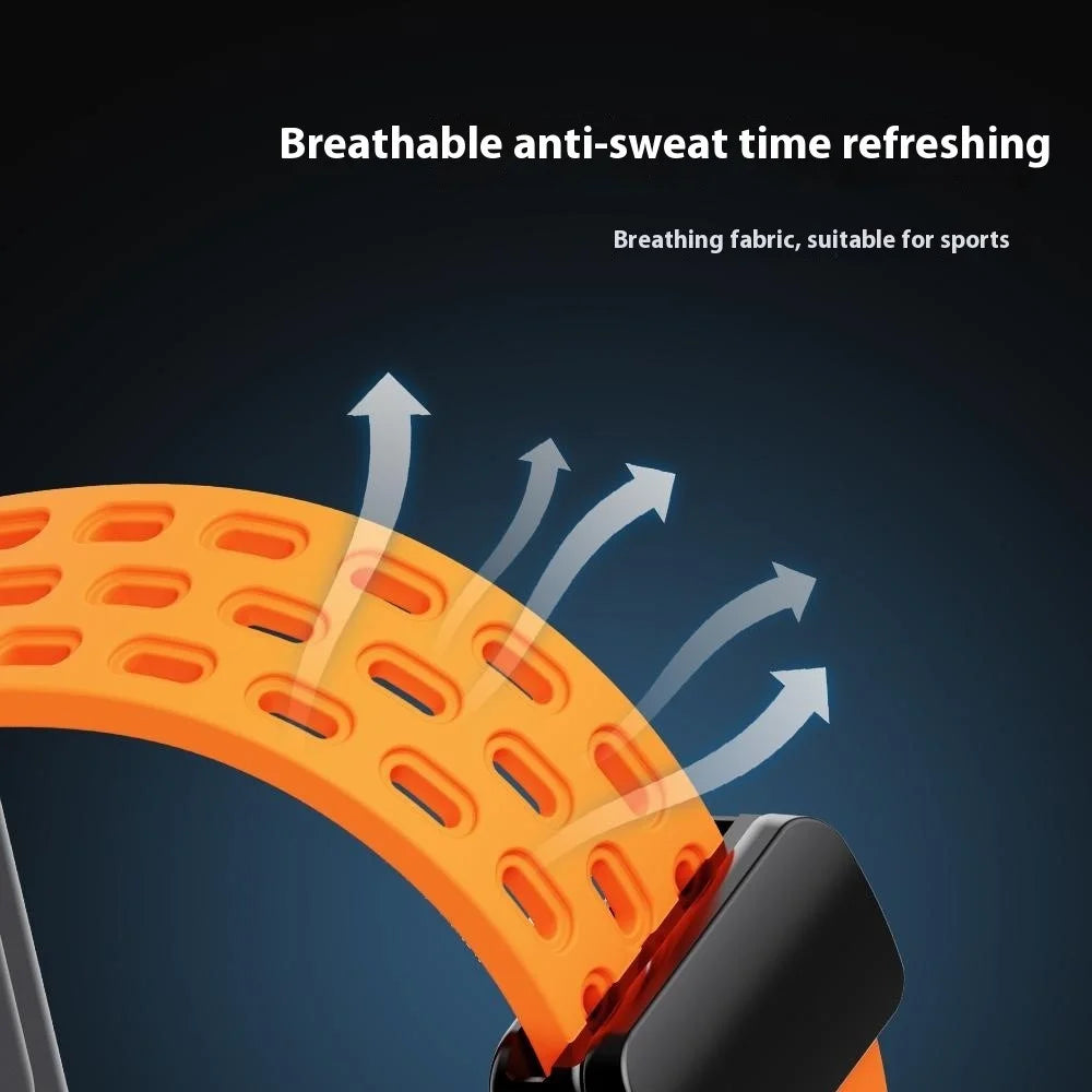 Silicone Watch Band for Xiaomi Smart Band 9 NFC / Band 9 / Band 8 Hollow Breathable Magnetic Buckle Strap - White - 7