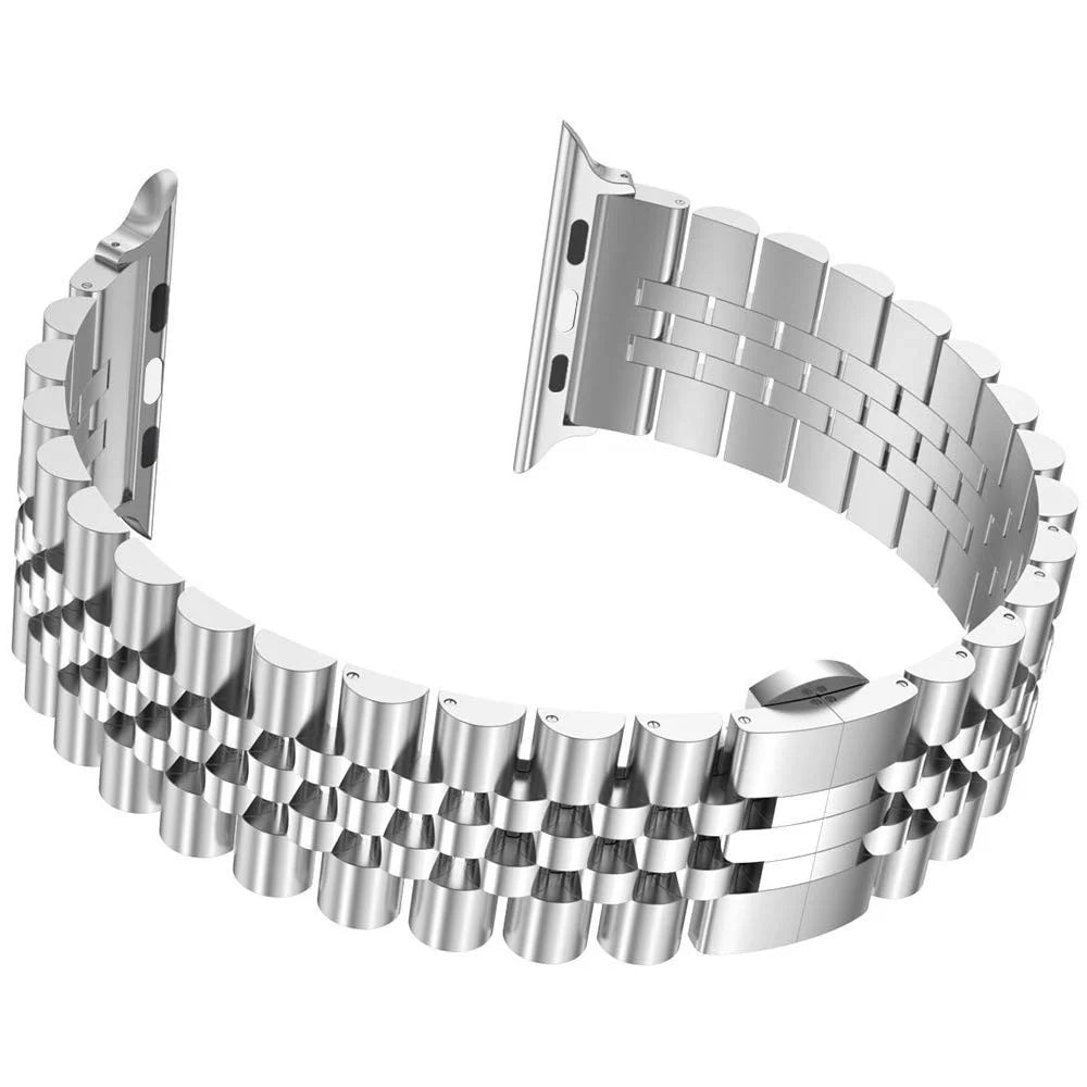 5-Beads Stainless Steel Watch Band for Apple Watch Series 11 10 42mm / 9 8 7 41mm / SE3 SE2 SE 6 5 4 40mm / 3 2 1 38mm - Silver - 2