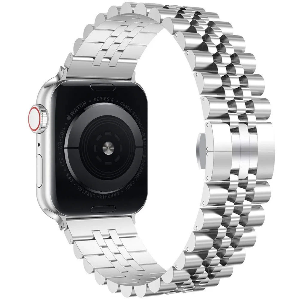 5-Beads Stainless Steel Watch Band for Apple Watch Series 11 10 42mm / 9 8 7 41mm / SE3 SE2 SE 6 5 4 40mm / 3 2 1 38mm - Silver - 4