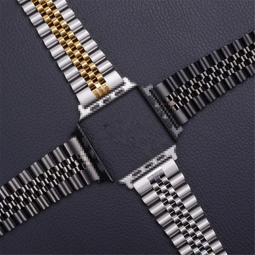 5-Beads Stainless Steel Watch Band for Apple Watch Series 11 10 42mm / 9 8 7 41mm / SE3 SE2 SE 6 5 4 40mm / 3 2 1 38mm - Silver - 7