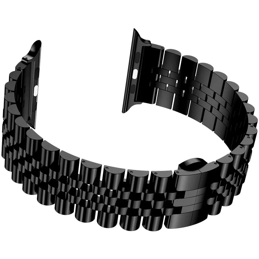 New Style Stainless Steel Watch Strap for Apple Watch Ultra 3 2 1 49mm / Series 11 10 46mm / 9 8 7 45mm / SE3 SE2 SE 6 5 4 44mm / 3 2 1 42mm - Black - 1