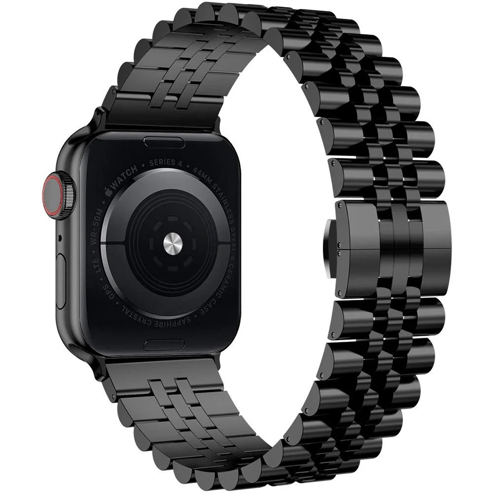 New Style Stainless Steel Watch Strap for Apple Watch Ultra 3 2 1 49mm / Series 11 10 46mm / 9 8 7 45mm / SE3 SE2 SE 6 5 4 44mm / 3 2 1 42mm - Black - 3