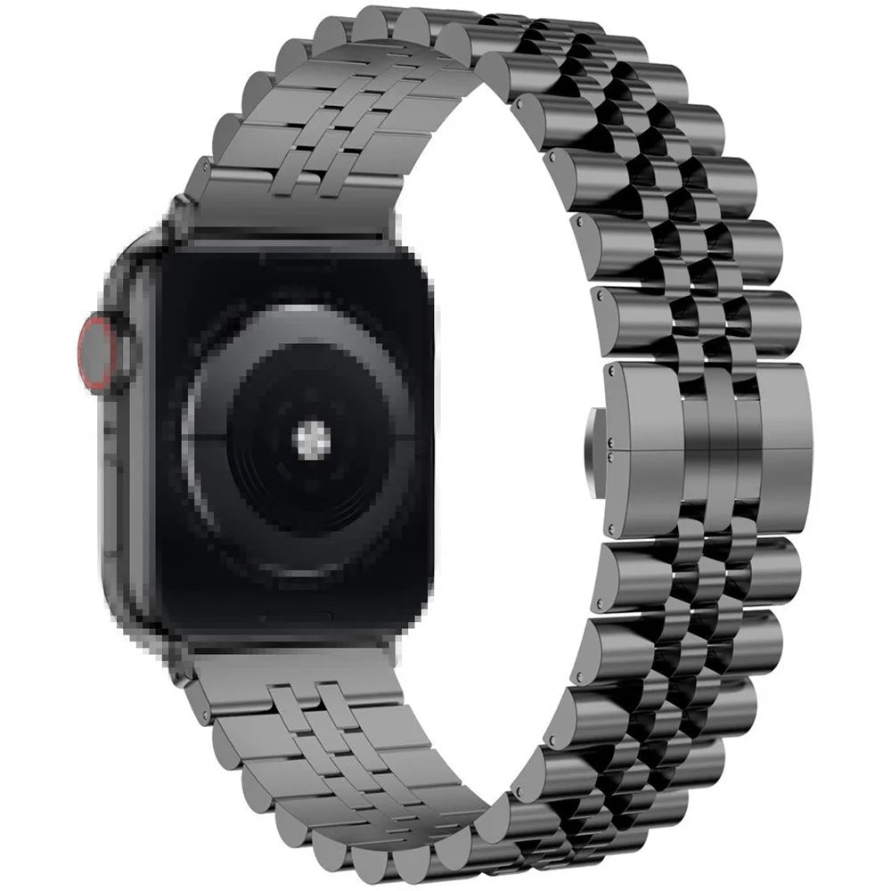 New Style Stainless Steel Watch Strap for Apple Watch Ultra 3 2 1 49mm / Series 11 10 46mm / 9 8 7 45mm / SE3 SE2 SE 6 5 4 44mm / 3 2 1 42mm - Black - 4