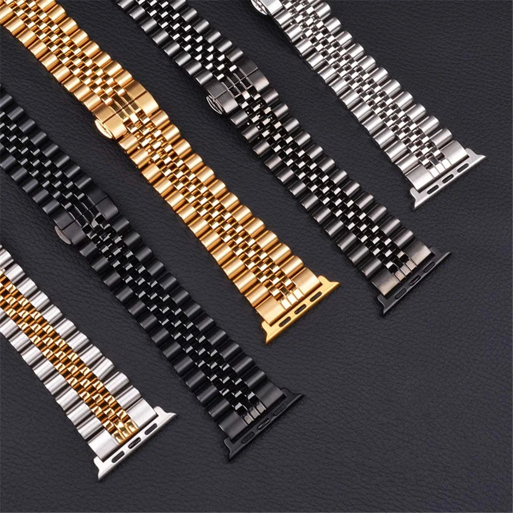 New Style Stainless Steel Watch Strap for Apple Watch Ultra 3 2 1 49mm / Series 11 10 46mm / 9 8 7 45mm / SE3 SE2 SE 6 5 4 44mm / 3 2 1 42mm - Black - 6