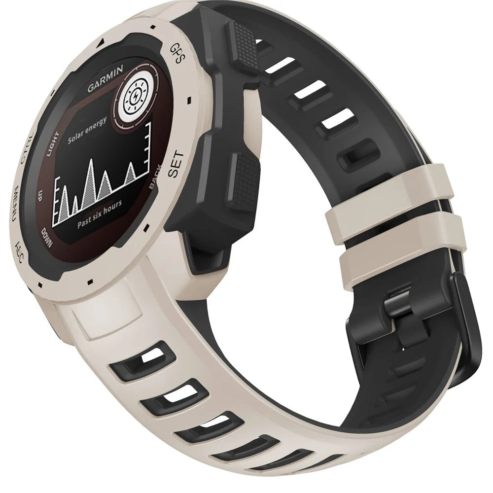 Silicone Watch Band for Garmin Instinct  /  Esports  /  Solar  /  Tide  /  Tactical Dual Color Smartwatch Replacement Strap - White  /  Black - 2