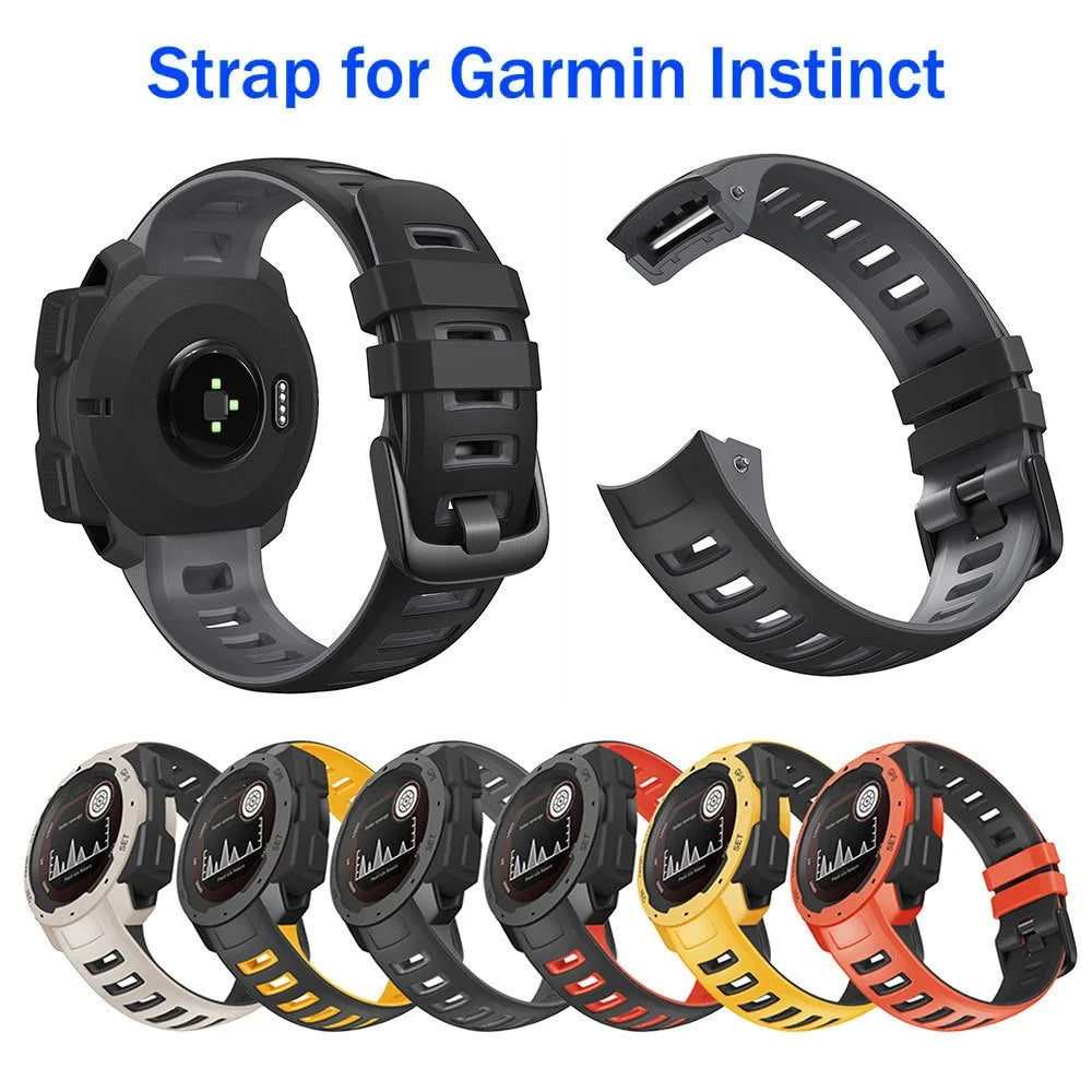 Silicone Watch Band for Garmin Instinct  /  Esports  /  Solar  /  Tide  /  Tactical Dual Color Smartwatch Replacement Strap - White  /  Black - 3