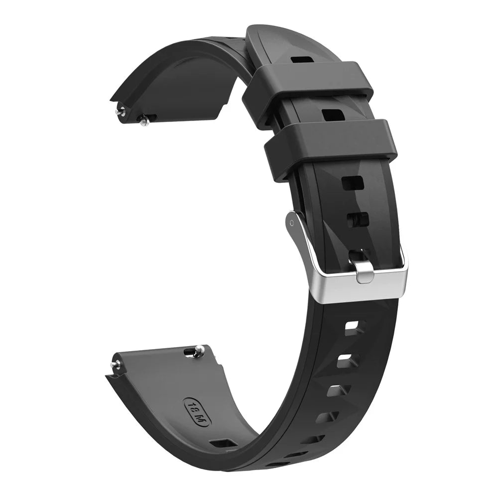 For Huawei Watch GT 5 Pro 42mm / GT 5 41mm / Oppo Watch X2 Mini Silicone Strap 18mm Watch Band Replacement - Black - 1