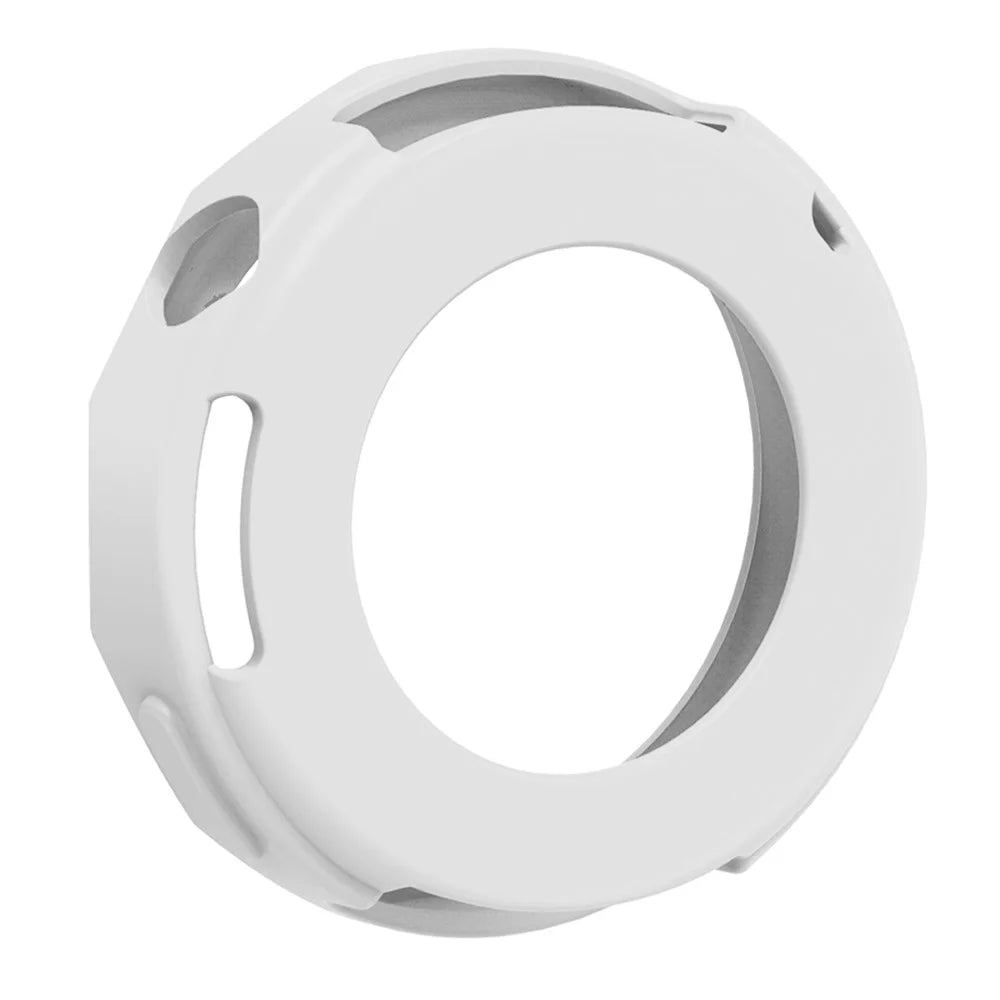 For Huawei Watch GT 5 Pro 42mm Silicone Strap Wrist Watch Band with Watch Frame Cover - White - 5