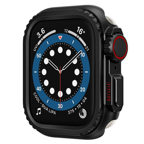 Metal Case for Apple Watch Series 9 / 8 / 7 45mm Sport Watch Protective Cover - Black - 1