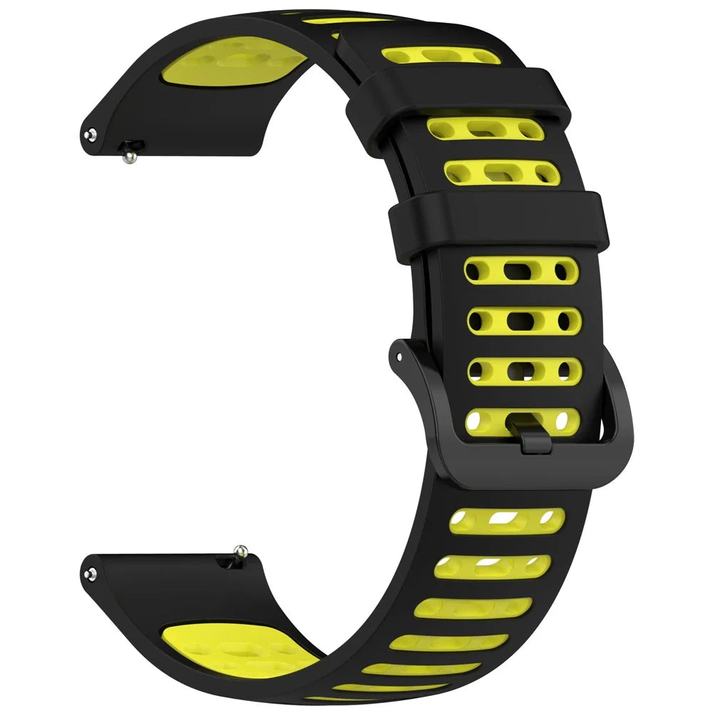 For Xiaomi Watch S4 / Keep Watch Pilot 1 Watchband 22mm Dual Color Silicone Strap - Black / Lime - 3