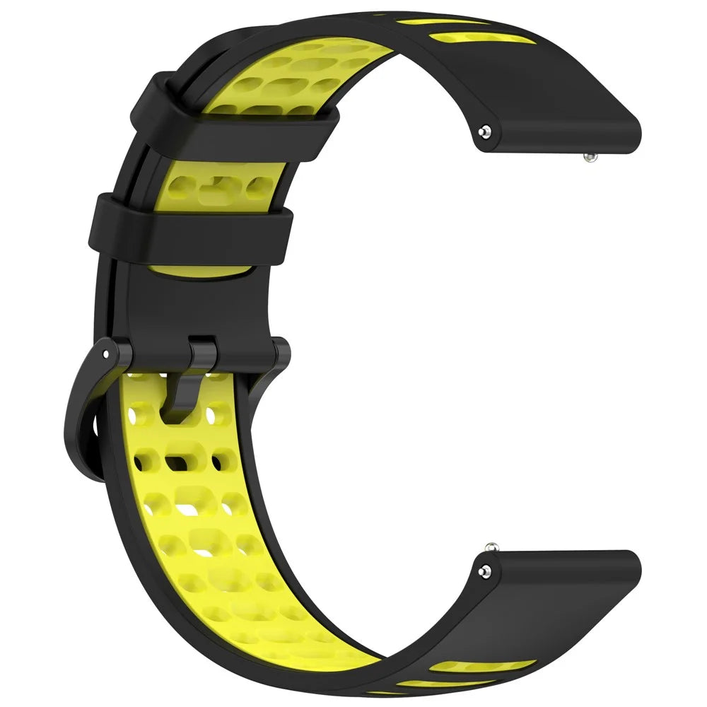 For Xiaomi Watch S4 / Keep Watch Pilot 1 Watchband 22mm Dual Color Silicone Strap - Black / Lime - 4