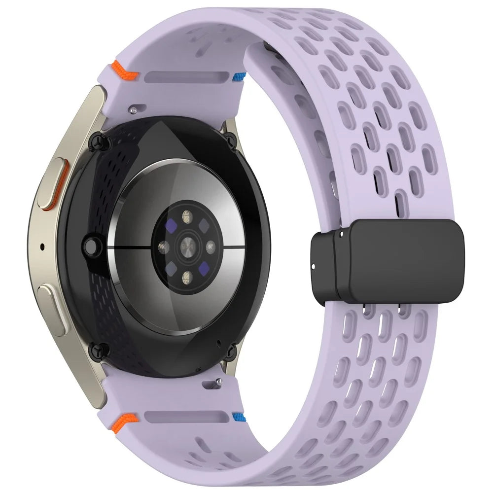 For Samsung Galaxy Watch7 / 6 / 5 / 4 / FE Replacement Band Adjustable Silicone Watch Strap - Purple - 1