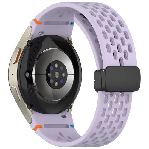 For Samsung Galaxy Watch7 / 6 / 5 / 4 / FE Replacement Band Adjustable Silicone Watch Strap - Purple - 1