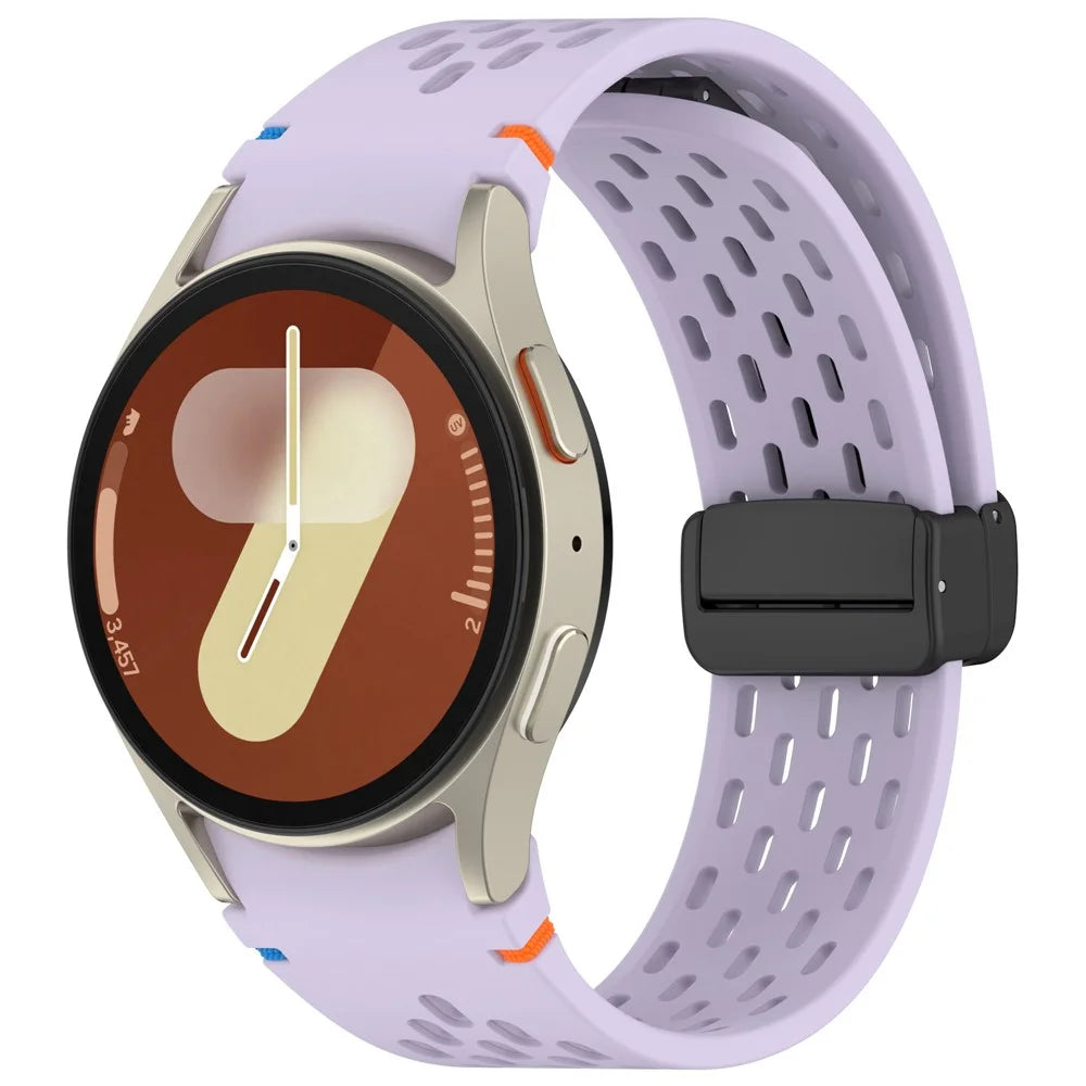 For Samsung Galaxy Watch7 / 6 / 5 / 4 / FE Replacement Band Adjustable Silicone Watch Strap - Purple - 2