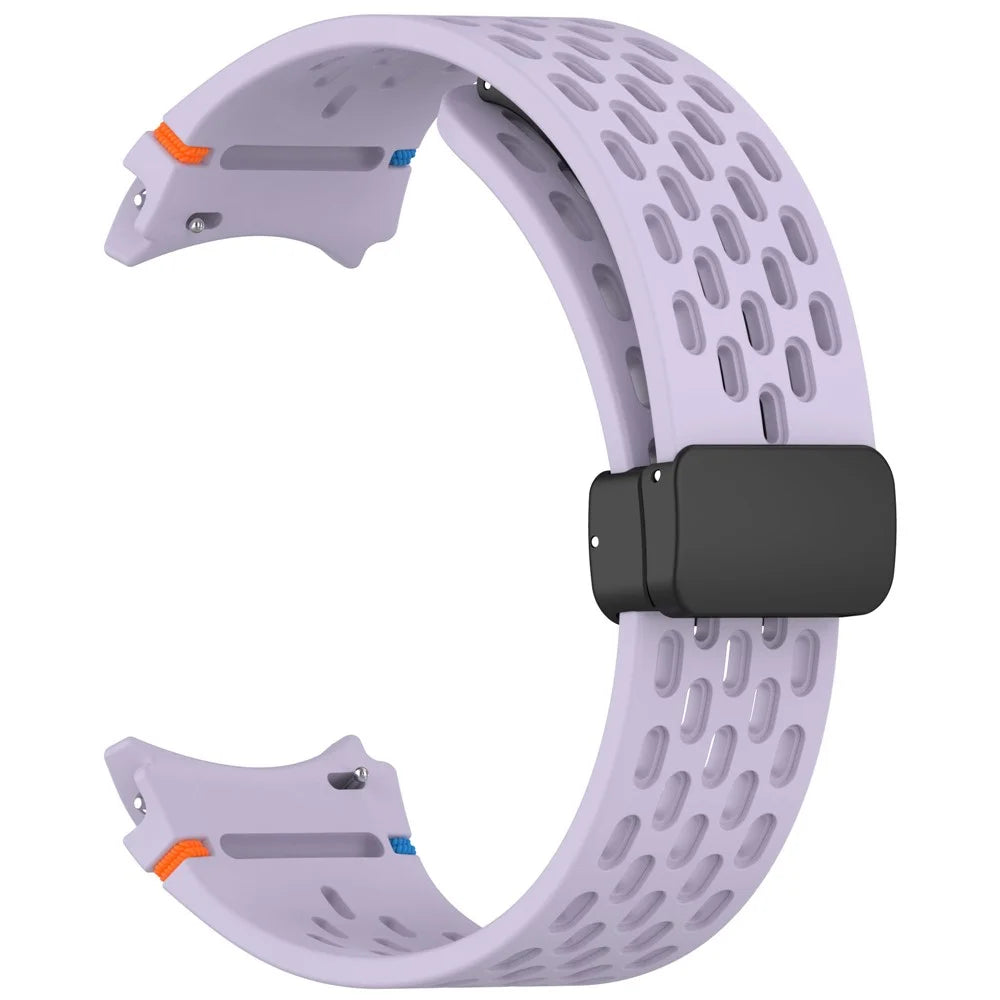 For Samsung Galaxy Watch7 / 6 / 5 / 4 / FE Replacement Band Adjustable Silicone Watch Strap - Purple - 4