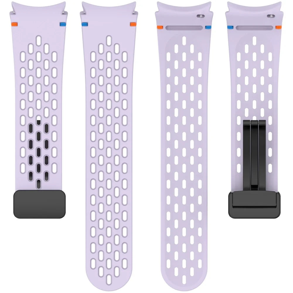 For Samsung Galaxy Watch7 / 6 / 5 / 4 / FE Replacement Band Adjustable Silicone Watch Strap - Purple - 5