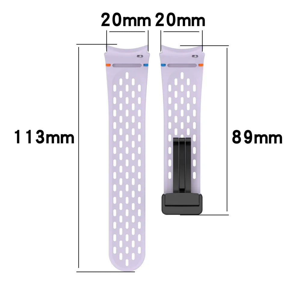 For Samsung Galaxy Watch7 / 6 / 5 / 4 / FE Replacement Band Adjustable Silicone Watch Strap - Purple - 6