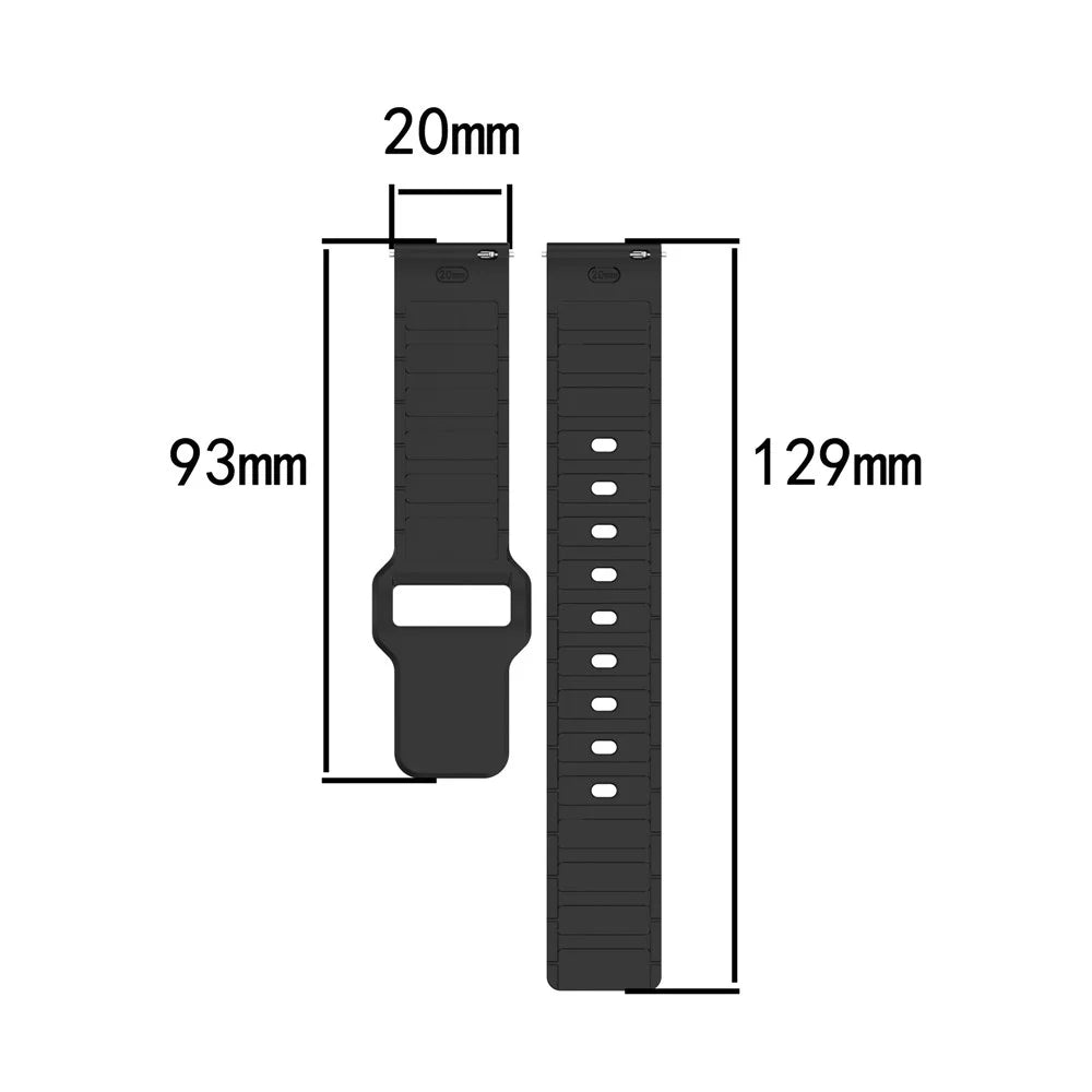 For Samsung Galaxy Watch7 / FE / 6 / Huawei Watch GT 3 / 2 42mm Silicone Strap Smart Watch Band - Black - 6