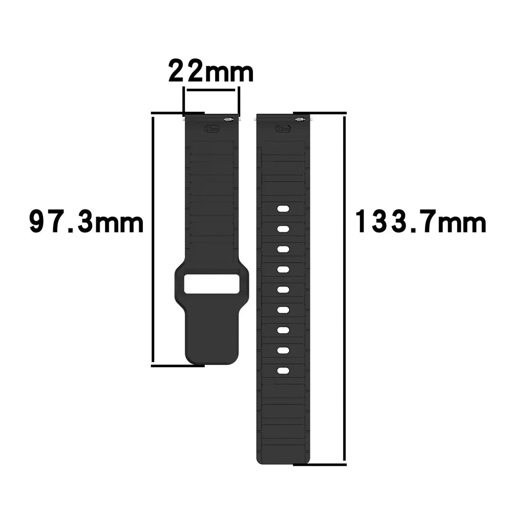 Silicone Strap for Samsung Galaxy Watch3 45mm / Galaxy Watch 46mm / Gear S3 Classic Universal 22mm Watch Band - Black - 6