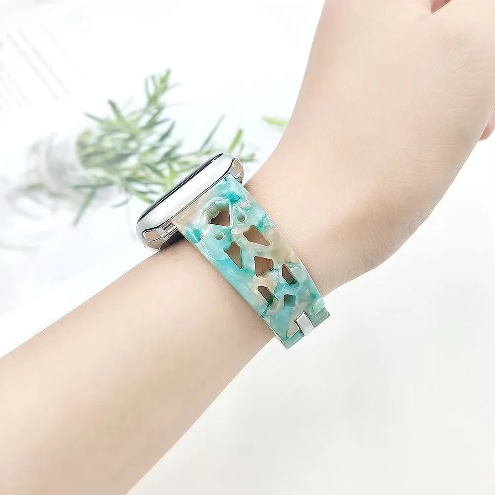 Resin Strap for Apple Watch Ultra 3 2 1 49mm / Series 11 10 46mm / 9 8 7 45mm / SE3 SE2 SE 6 5 4 44mm / 3 2 1 42mm Bracelet Watch Band - Green - 3