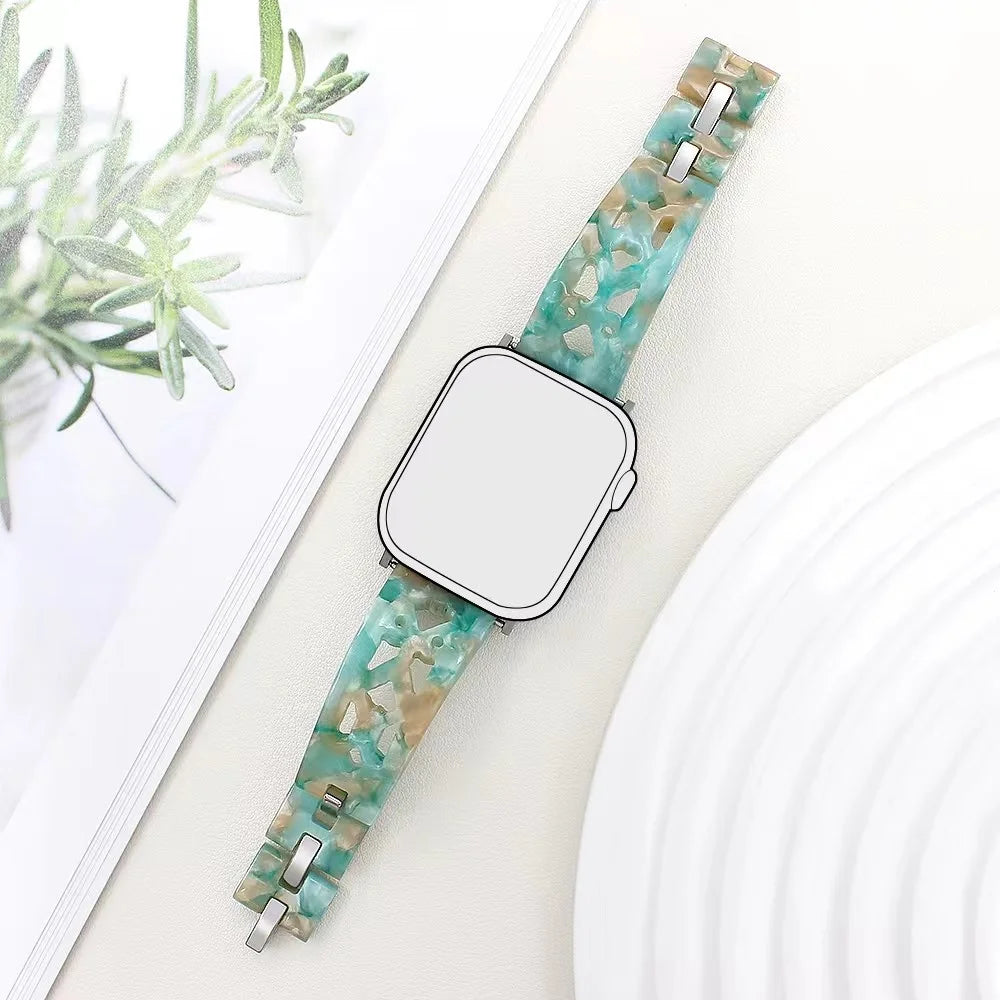 Resin Strap for Apple Watch Ultra 3 2 1 49mm / Series 11 10 46mm / 9 8 7 45mm / SE3 SE2 SE 6 5 4 44mm / 3 2 1 42mm Bracelet Watch Band - Green - 5