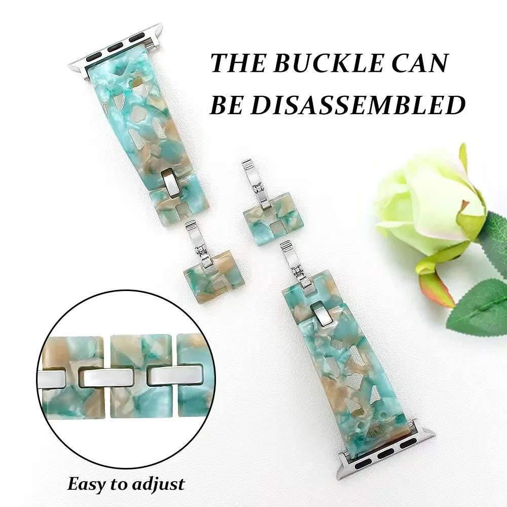 Resin Strap for Apple Watch Ultra 3 2 1 49mm / Series 11 10 46mm / 9 8 7 45mm / SE3 SE2 SE 6 5 4 44mm / 3 2 1 42mm Bracelet Watch Band - Green - 6