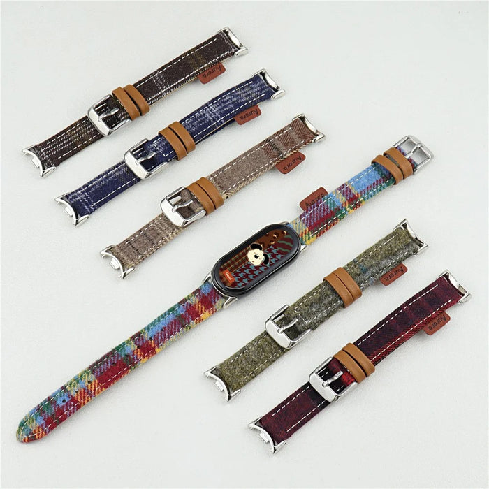 Wool+Leather Strap for Apple Watch Ultra 3 2 1 49mm / Series 11 10 46mm / 9 8 7 45mm / SE3 SE2 SE 6 5 4 44mm / 3 2 1 42mm - Multi-Color - 3