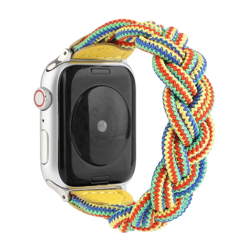 Elastic Woven Watch Band Replacement for Apple Watch Series 11 10 42mm / 9 8 7 41mm / SE3 SE2 SE 6 5 4 40mm / 3 2 1 38mm - Yellow Camouflage - 1
