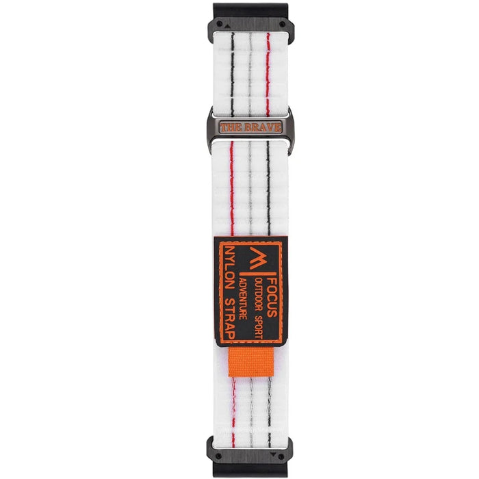 For Garmin Fenix 7 / Fenix 7 Pro 47mm Nylon Sport Band QuickFit 22mm Adjustable Replacement Strap - White - 2