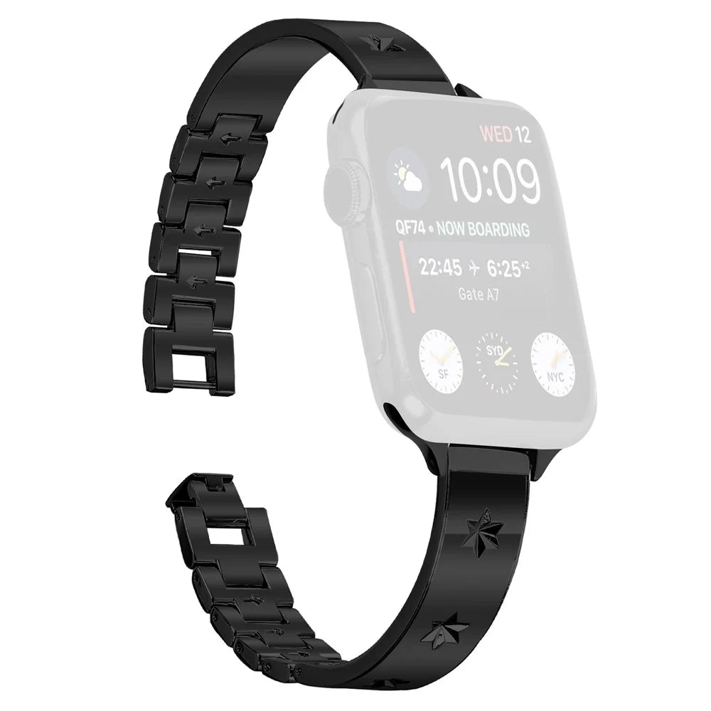 Replacement Strap for Apple Watch Ultra 3 2 1 49mm / Series 11 10 46mm / 9 8 7 45mm / SE3 SE2 SE 6 5 4 44mm / 3 2 1 42mm Metal Watch Band - Black - 1