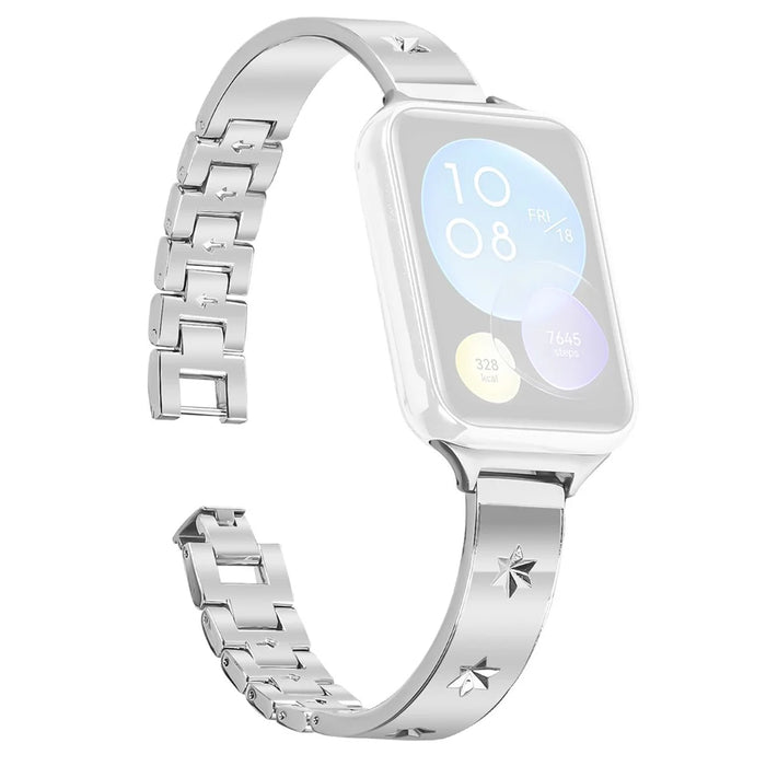 For Xiaomi Smart Band 10 Pro / 9 Pro / 8 Pro / Redmi Watch 6 / 5 / 4 Replacement Strap Metal Watch Band Snowflake Pattern, Silver - 1