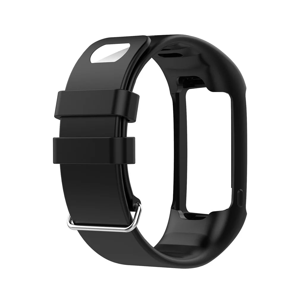 Soft Silicone Watch Band Replacement for POLAR A360 A370 Smart Watch - Black - 1