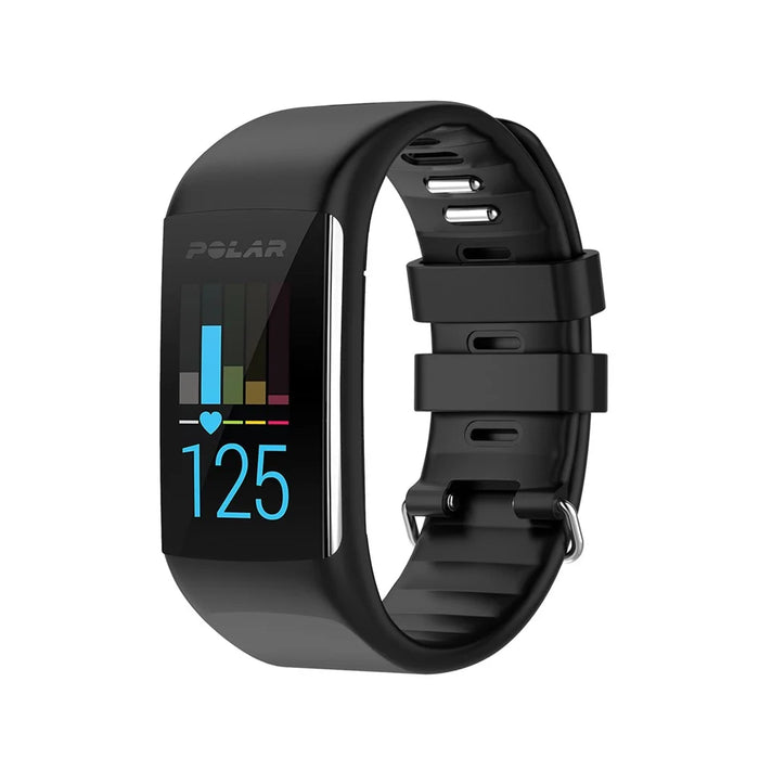 Soft Silicone Watch Band Replacement for POLAR A360 A370 Smart Watch - Black - 3