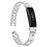 For Fitbit Inspire 2 Replacement Strap Metal Watch Band Snowflake Pattern, Silver - 2