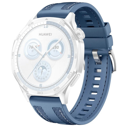 20mm Nylon Silicone Watch Band For Huawei Watch GT 3 Pro 43mm  /  GT 3 42mm  /  GT 2 42mm  /  Watch 2 Replacement Strap - Grey Blue - 1